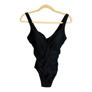 Swimsuits For All Swimsuit Bathing Suit Women's Size 12 Ruffles Black